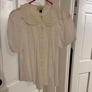 Universal Thread Cream Blouse with Puff Sleeves